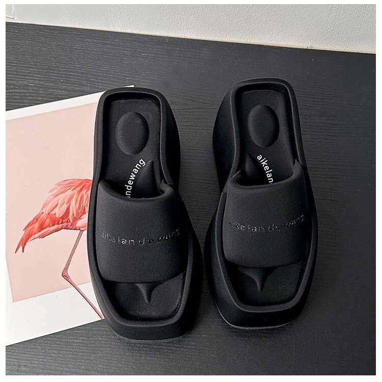 alaikelandewang Wedge Heel Slippers for Women's Outer Wear 2024 Summer New King Platform Heightening Thick-soled Shoes