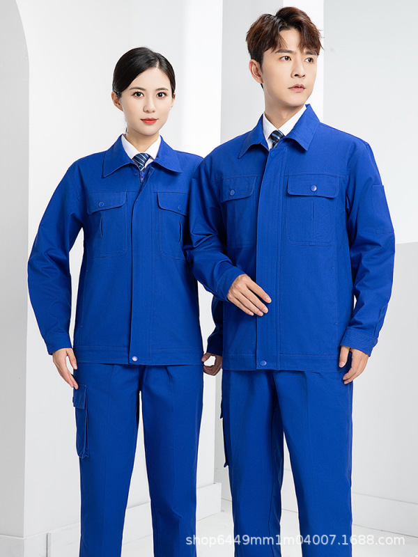 工作服春秋长袖纯棉劳保服套装男女电焊工耐磨防烫电力拉链工程服|undefined