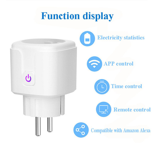 16A 20A Tuya wifi socket with power statistics intelligent remote control timing European standard socket CE