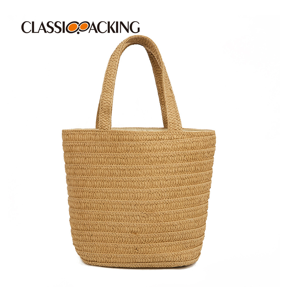 2023 bolso protección del medio ambiente material de paja de papel bolsa de viaje de gran capacidad simple bolsa de almacenamiento multifuncional japonesa