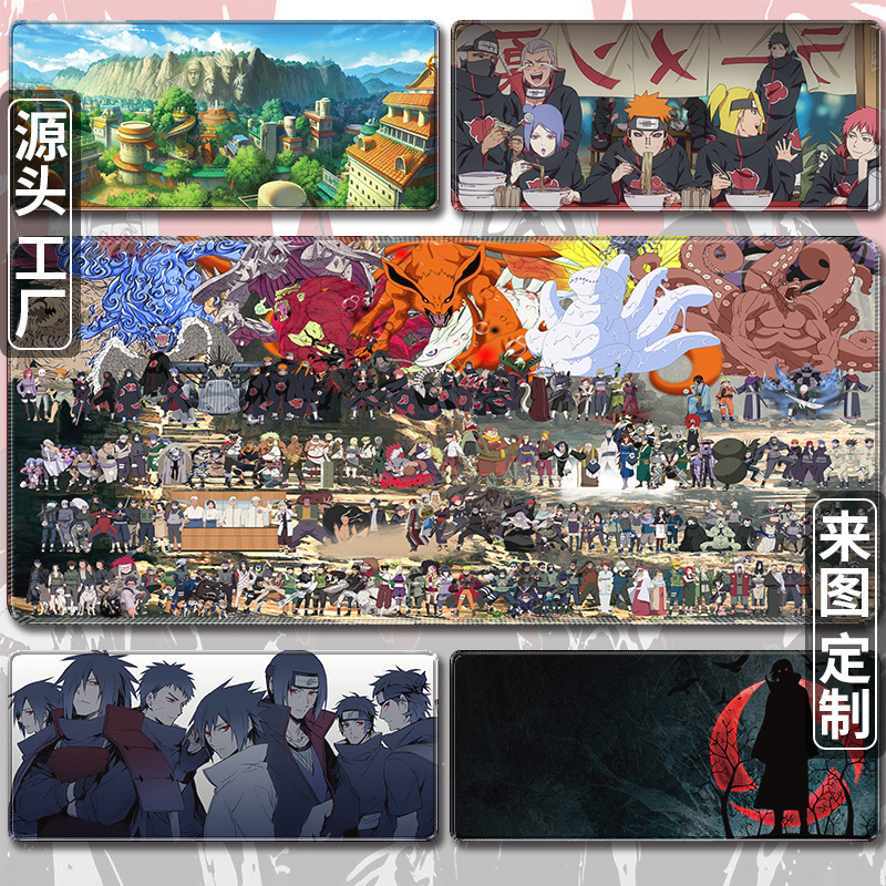 Naruto Mouse Pad Wrist Rest Anime Gaming Mat Stitched Edges Office Desk Mat Custom-Made Anime Peripherals