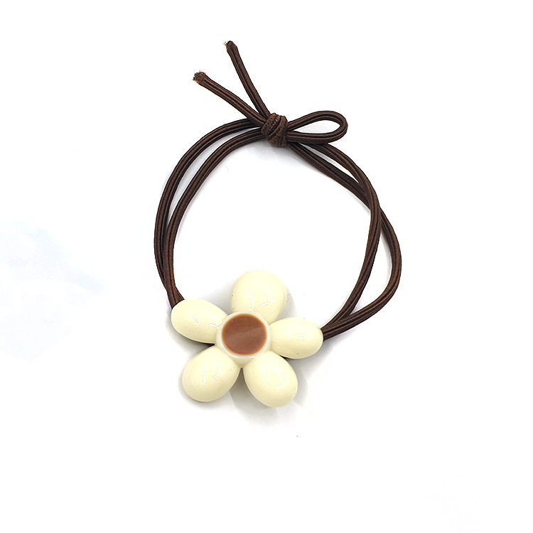 Korean Coffee Color New Large Intestine Ring Hair Band Women's Simple Ins Temperament Tie-up Hair Head Rope Ponytail Rubber Band Hair Accessories display picture 1