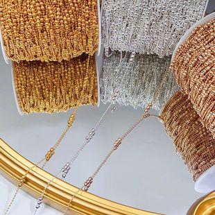 DIY Jewelry Tassel Chain Pure Copper High Color Retention 1.5 Bead Clip 3 Ball Bead Chain Ancient Style Hairpin Curtain Handmade Materials