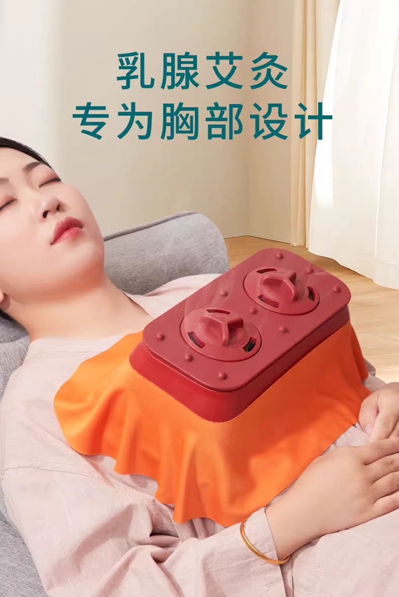 Extra Large Moxibustion Box for Chest and Breast with 60 Moxa Sticks Home Use overview