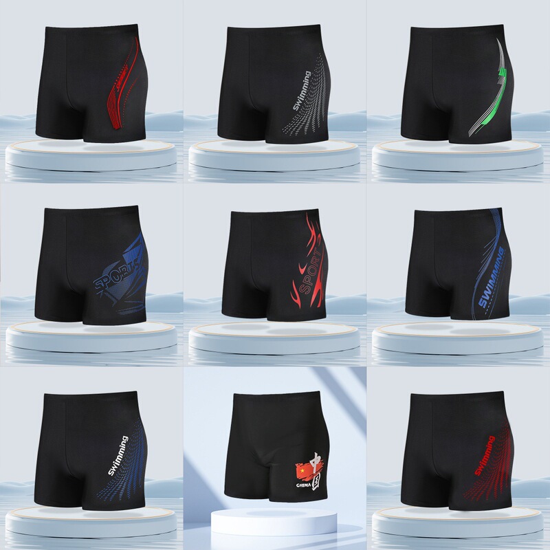 Popular Men's Swim Trunks, Anti-Embarrassment, Fashionable Men's Swimming Trunks, Summer Quick-Dry Professional Large Size Swim Trunks, Factory Direct Sale