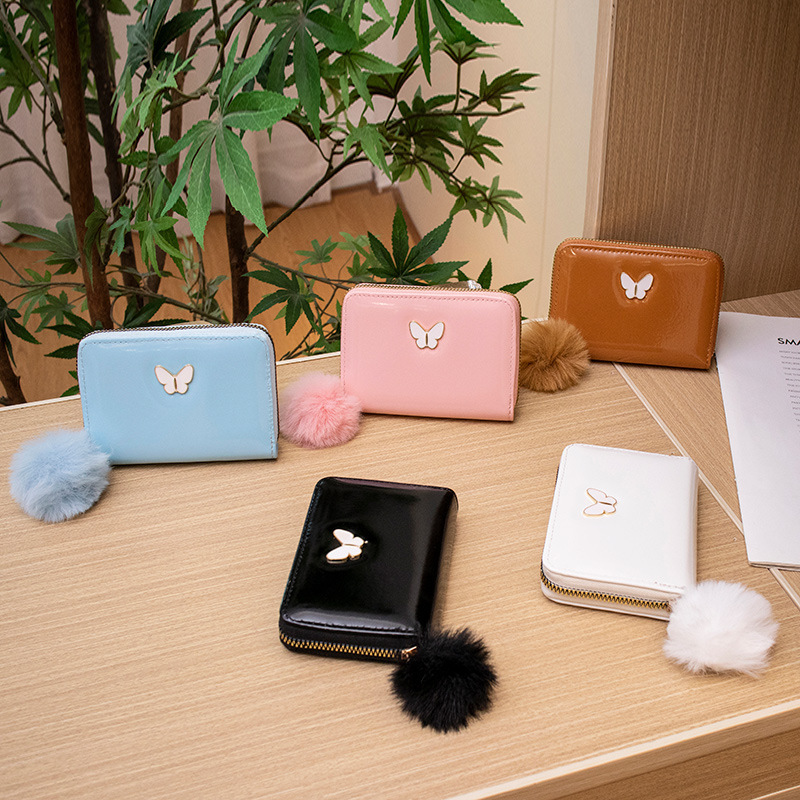 Cross-Border Wallet 2025 Spring and Summer New Oil Leather Butterfly Decorative Hand Coin Purse Multi-Layer Short Wallet for Women Cross-Border Wallet 2025 Spring and Summer New Oil Leather Butterfly Decorative Hand Coin Purse Multi-Layer Short Wallet for Women