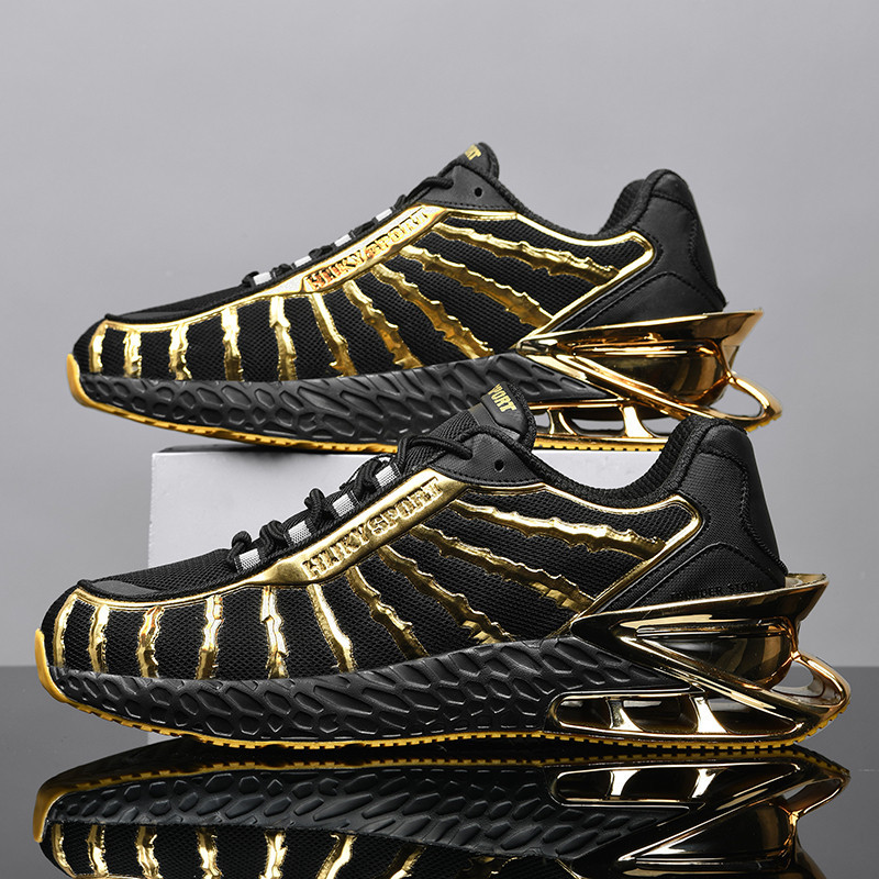 Zapatos de hombre de hoja transfronteriza otoño nuevo tejido transpirable suela gruesa elevación deportiva casuales zapatos de moda para hombre