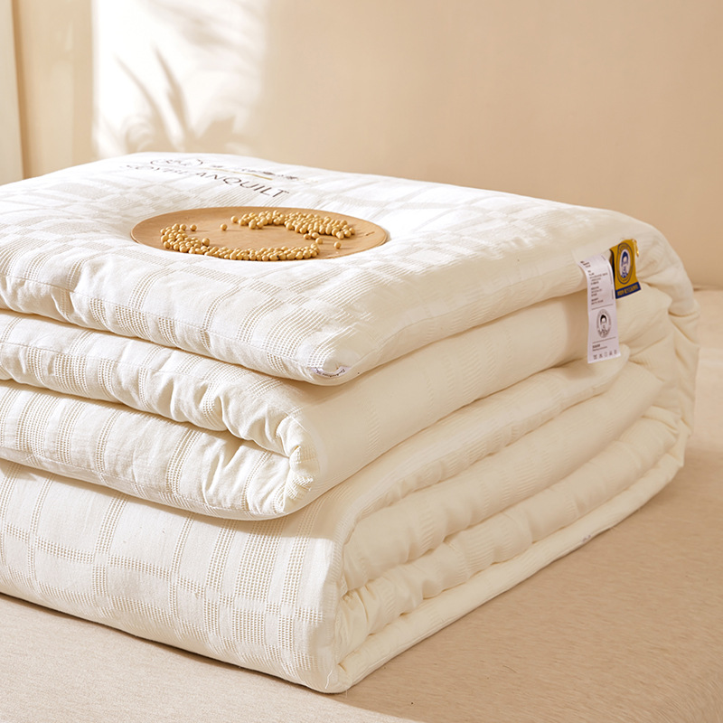 New 35% Li Guanqi Soybean Fiber Quilt Class a Raw Cotton Waffle Soybean Quilt Spring and Autumn Soybean Zipper