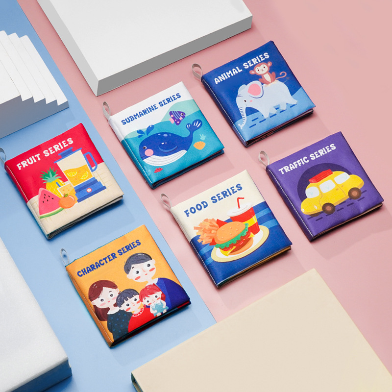 Libro de tela bilingüe para bebés, libro de tela tridimensional de educación temprana para bebés de 0 - 1 años de edad puede roer juguetes de rompecabezas