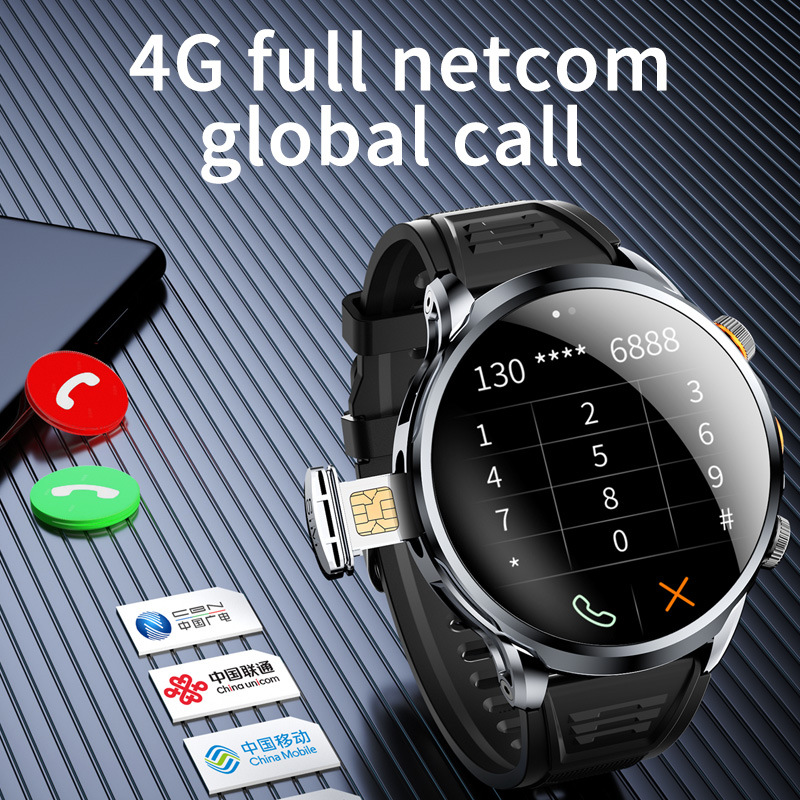 Reloj Inteligente H18 Versión Internacional 4G Android con Ranura para Tarjeta SIM, NFC, Monitor de Ritmo Cardíaco, Compatibilidad Total con Redes, Teléfono Inteligente para Adultos