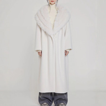 慵懒风大翻领宽松休闲羊呢大衣女冬季新款时尚百搭毛毛皮草外套