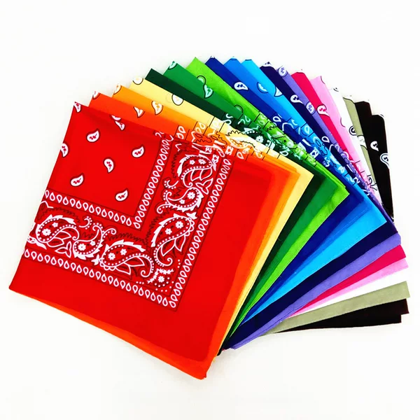 Polyester 55cm Headscarf Cashew Large Square Wholesale Paisley Scroll Print Large Handkerchief