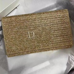 クロスボーダーのシンプルな夏のプレゼントは金色の草編みバッグをプレゼントします。