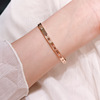 Golden universal women's bracelet stainless steel, does not fade, 18 carat, pink gold, Birthday gift