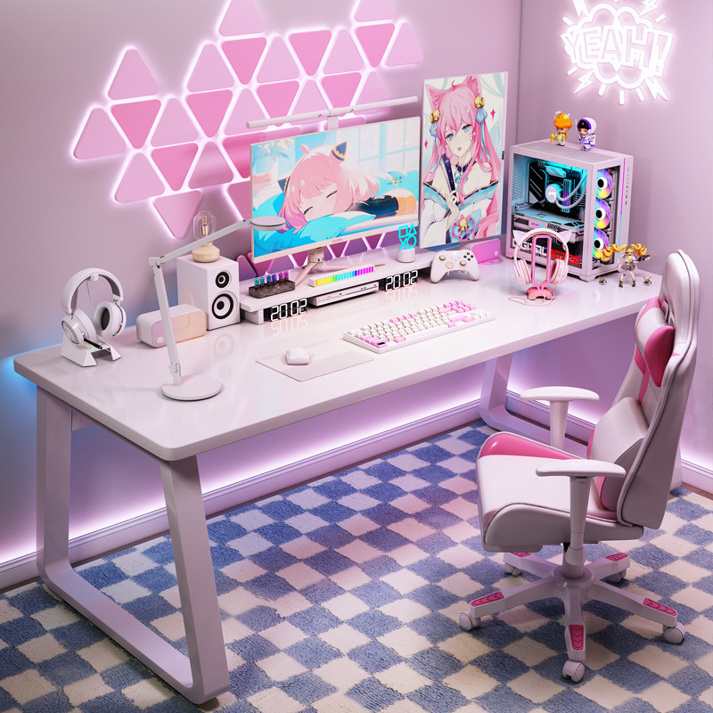 Girls E-Sports Table and Chair Set Computer Table Desktop Home Desk Simple Bedroom Desk Learning Writing Table