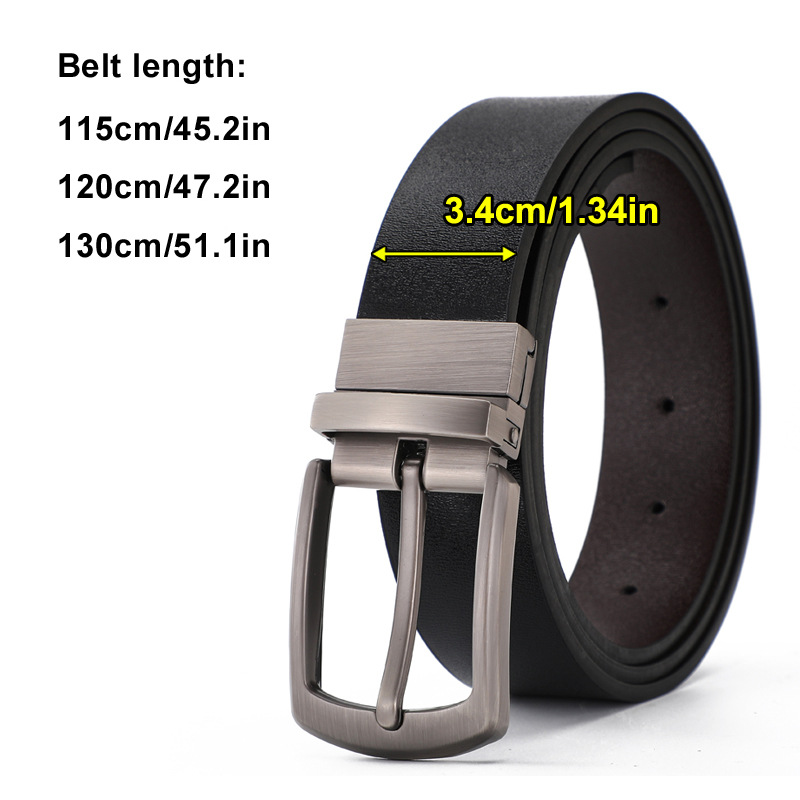 New Cross-border Best-selling Rotatable Pin Buckle Men's Genuine Leather Belt Premium Daily Belt Manufacturer Ready Stock
