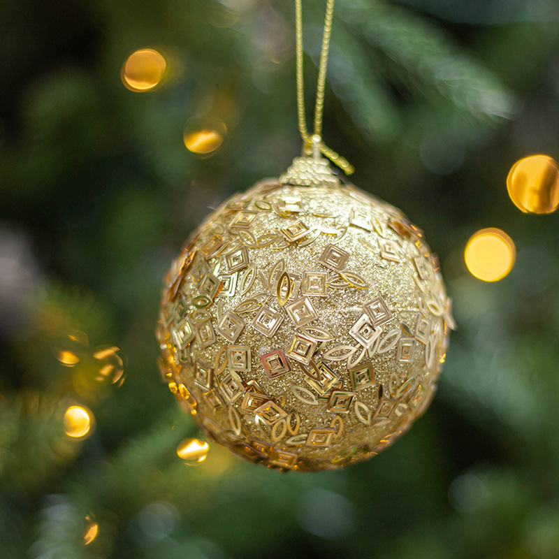 8m3 lentejuelas de oro decoración de Navidad colgante bola de espuma BOLA DE Navidad colgante bola DIY decoración del árbol de Navidad