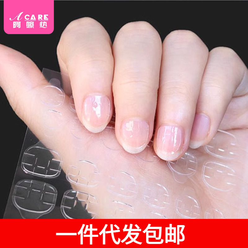 Free shipping for one piece/manicure patch C1Z56-easy to use double-sided transparent jelly glue adhesive-backed artificial finger