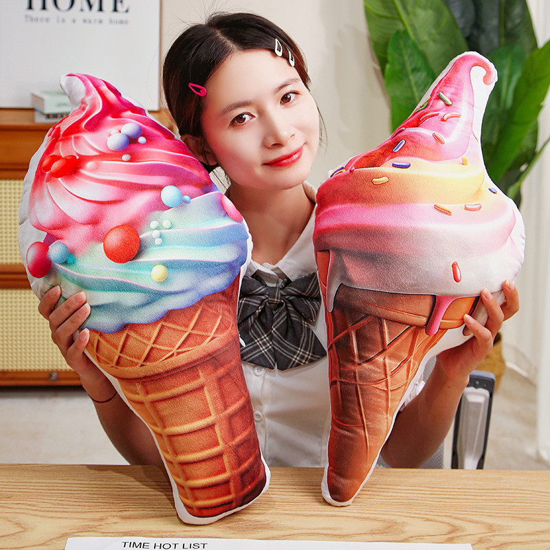 Creativo helado simulación barril almohada juguete de peluche helado tela muñeca muñeca espectáculo del día de los niños accesorios mujeres image 4