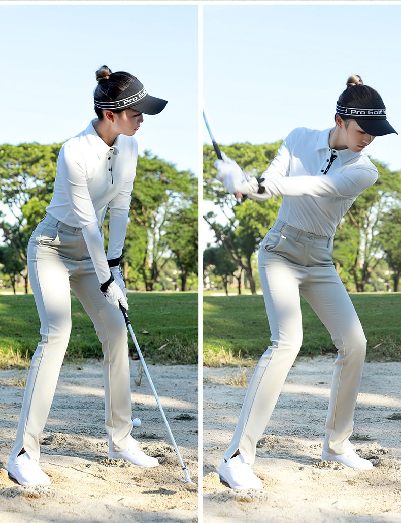Áo polo nữ dài tay chơi golf co giãn cao họa tiết tương phản — Áo sơ mi POLO màu xanh nước biển [họa tiết Walvag/màu tương phản/độ đàn hồi cao] YF740, Áo sơ mi POLO màu trắng [họa tiết Wallace/tương phản màu/đàn hồi cao] YF740, Áo sơ mi POLO màu cam [họa tiết Walvgue/tương phản/đàn hồi cao] YF740 chi tiết 7