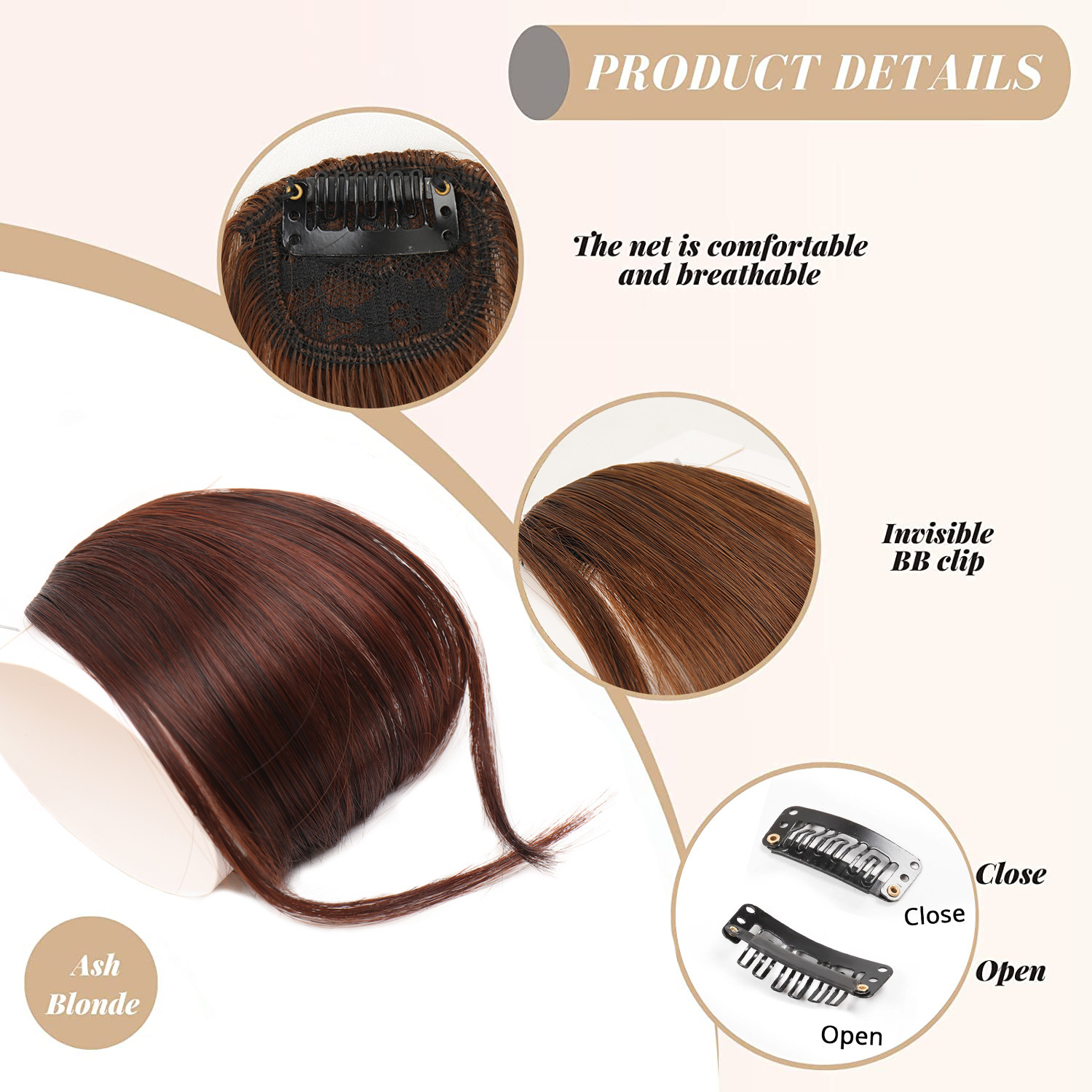 Straight Hair Wig Hairstyle high temperature wire Hair Material Bangs Bangs Types Women's Sweet Casual Weekend High Temperature Wire Bangs Straight Hair Wigs
