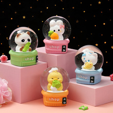 多款玩偶卡通公仔水晶球摆件发光手摇雪花树脂玻璃球玩具批发礼物