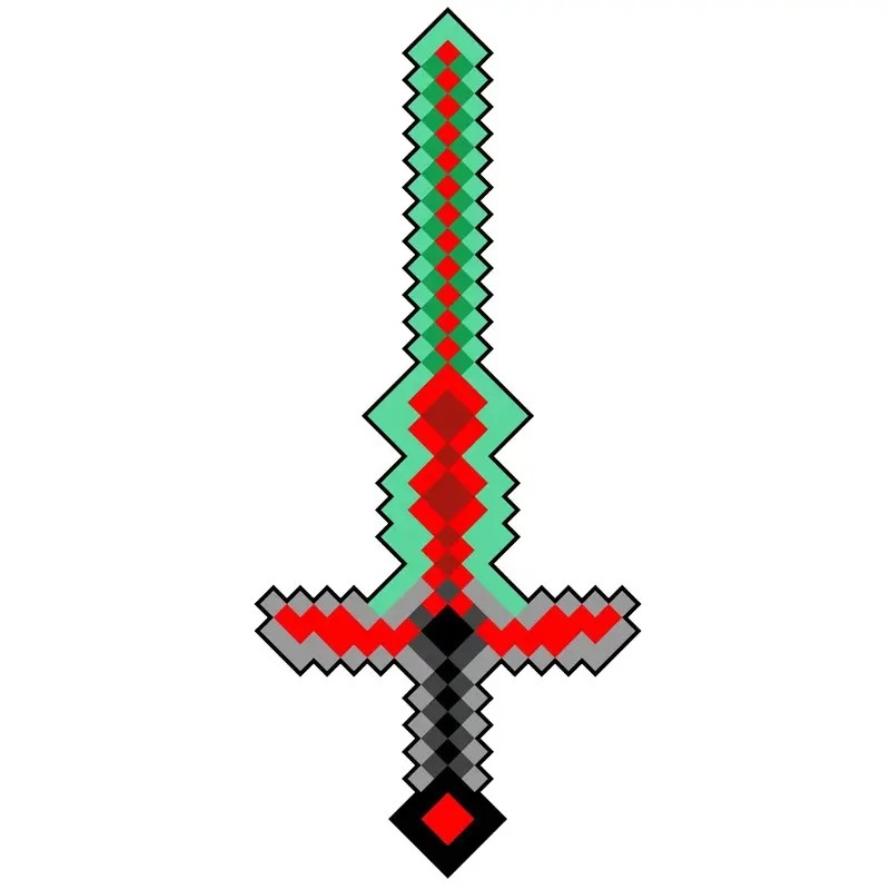 私の世界の周辺の泡のおもちゃの剣の原稿のゲームのレンガの剣の泡の武器のピクセルのおもちゃの模型|undefined