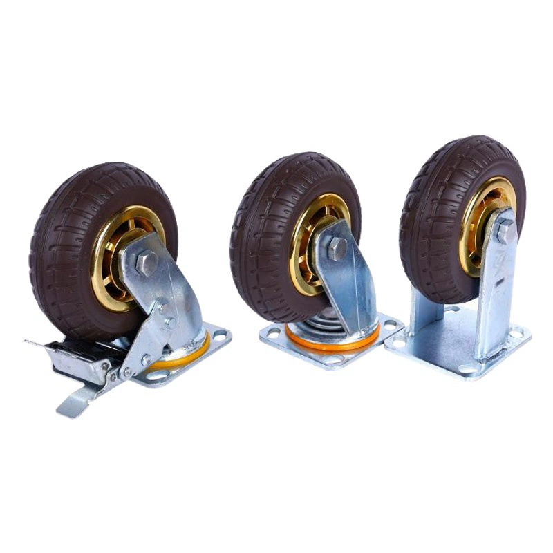 Производители поставляют 4 дюймов 5 дюймов 6 дюймов 8 дюймов цвет КОРИЧНЕВЫЙ высокие эластичные ролики изнашиваются бесшумный высокий подшипник колеса