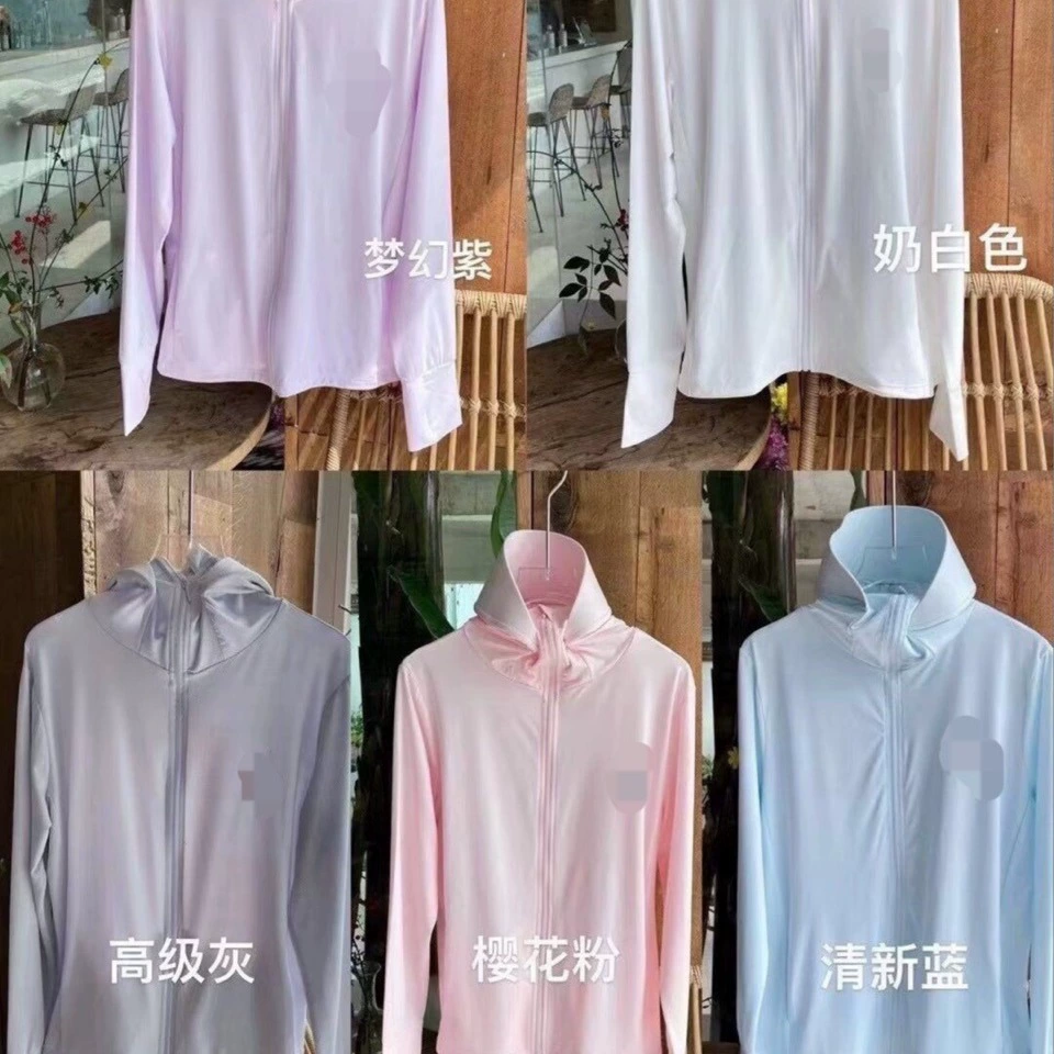Silk summer sun protection clothing, light and thin long-sleeve, UV protection