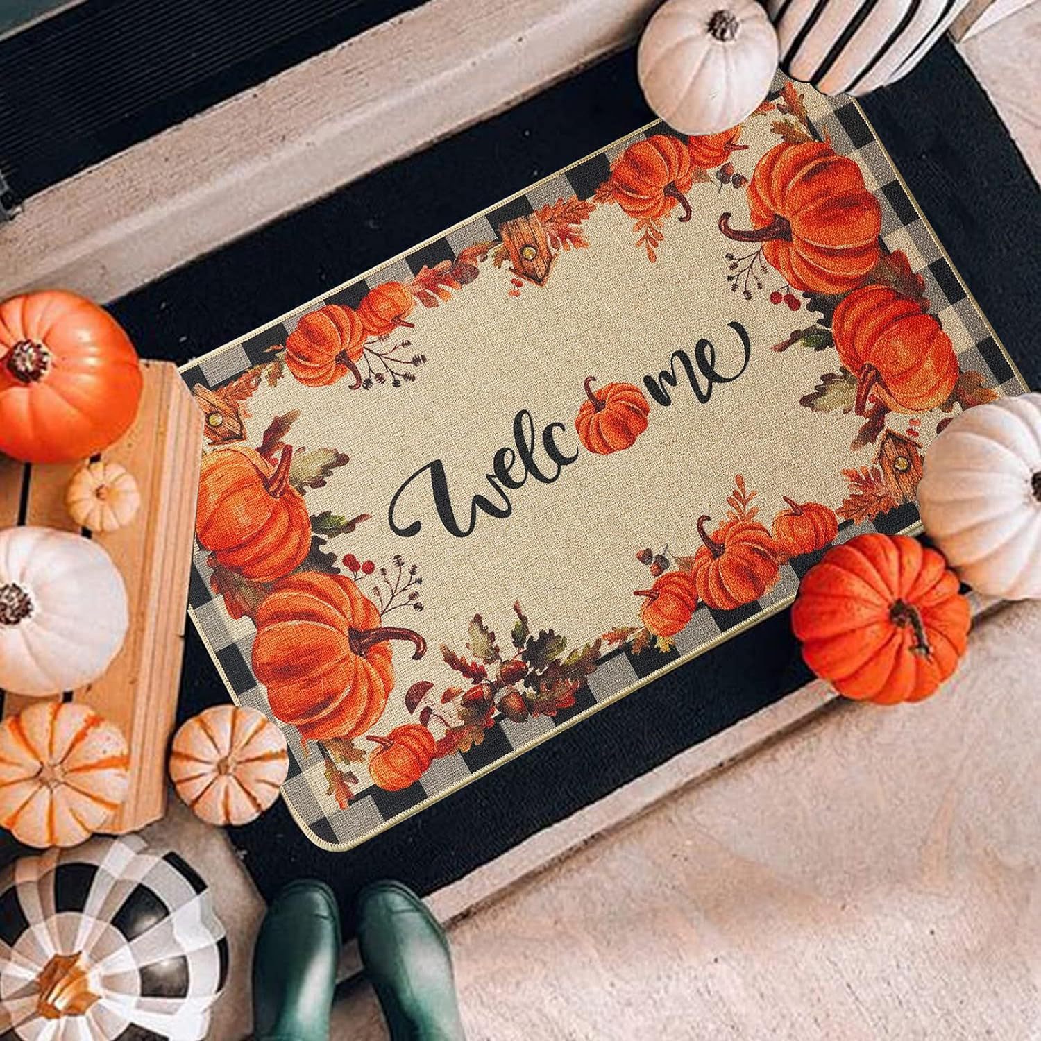 Kürbis Thanksgiving Matte Halloween Urlaub Dekoration Matte Veranda Tür Matte_voghion.com