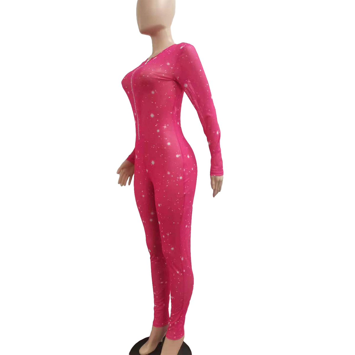 Sexy Mesh Digital Printing Jumpsuit