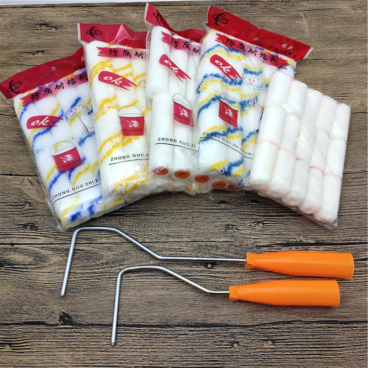 4寸迷你滚筒刷拇指滚筒刷头小型墙边角油漆4寸小小迷你滚刷