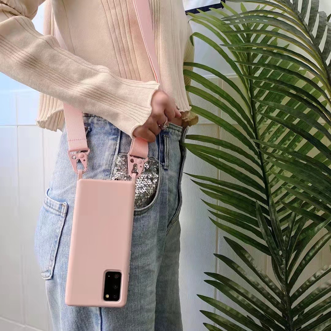 Silicone Crossbody Phone Case With Hanging Cord For Samsung_voghion.com