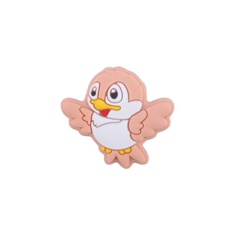 Bebé suministros de dibujos animados animal silicona pájaro mordedor creativo DIY bebé molar pezón anti-caída cadena Accesorios