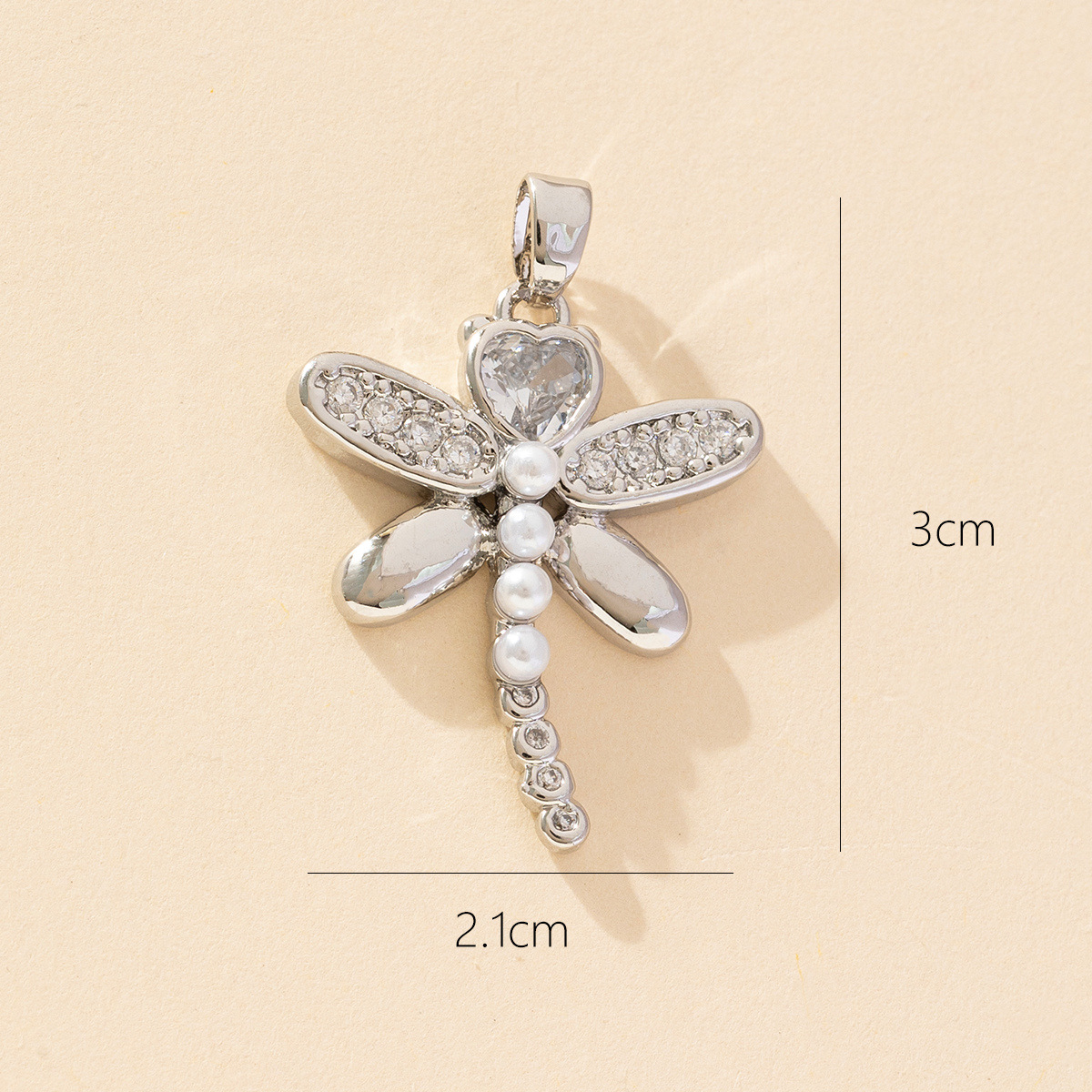 1 Piece Copper Zircon Dragonfly Pendant display picture 9