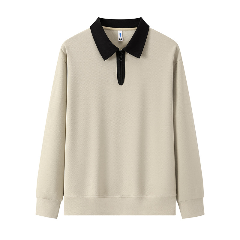 Collar medio cremallera elástico cuerpo de entrenamiento de manga larga ropa de trabajo grupo herramienta suéter logotipo personalizado impresión