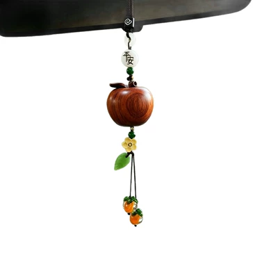 Solid Wood Apple-Shaped Ornament: Car hanging
