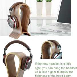 实木耳机架电脑桌面耳麦木质收纳架电竞头戴式耳机木质展示收纳架