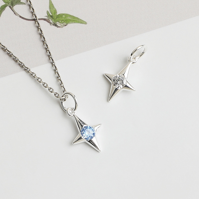 S925 Sterling Silver Seiko Diamond Cross Star Pendant Sweet and Cool Personalized Pendant DIY Beaded Bracelet Necklace Accessories S925 Sterling Silver Seiko Diamond Cross Star Pendant Sweet and Cool Personalized Pendant DIY Beaded Bracelet Necklace Accessories