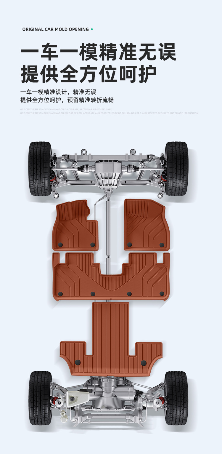 Suitable for 22-24 Ideal L9 Car Floor Mats, Full Tpe Black Orange Injection Molded Floor Mats, Special Car Floor Mats