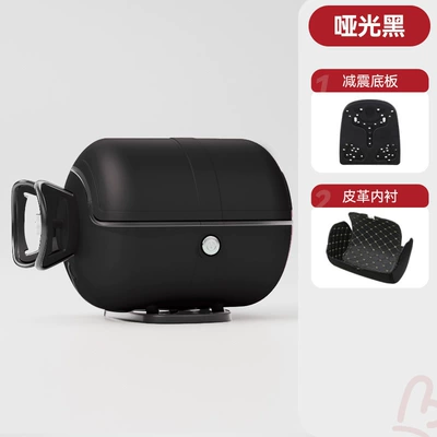 Motorcycle trunk – Waterproof Electric Vehicle Trunk - matte-black-black-circles-and-black-edges-customized-and-shipped-within-48-hours