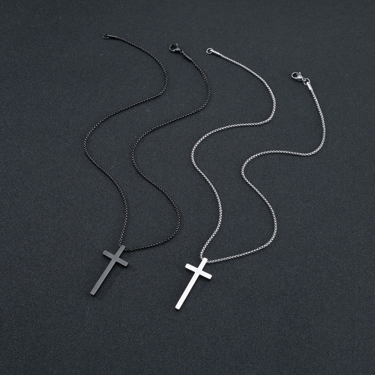 Fashion Cross Titanium Steel Plating Pendant Necklace display picture 2