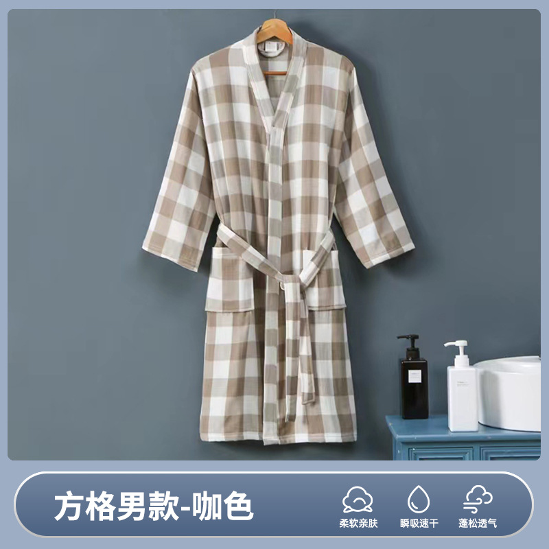 더블 레이어-다크 브라운 [격자 무늬] 남자