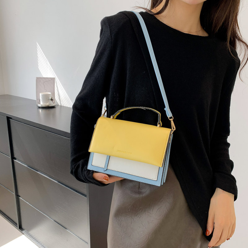 Women's Small Pu Leather Color Block Basic Vintage Style Square Magnetic Buckle Shoulder Bag Crossbody Bag Square Bag display picture 2