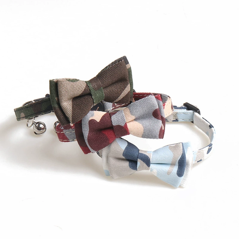 Aminger новый ошейник для домашних животных Камуфляж серии пряжки дизайн лук кошачий воротник с колокольчиком кошачий пояс