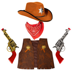 Halloween costumes for boys and girls, western cowboy adult and children parent-child performance, annual meeting party dress-up costumes, cosplay sets