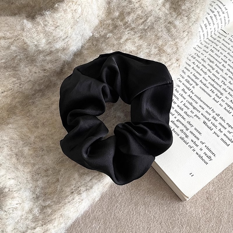 Banda de pelo de intestino grueso de alta calidad de satén de alta calidad banda de cabeza grande simple terciopelo elegante estilo coreano diadema tocado femenino flor cuerda de pelo