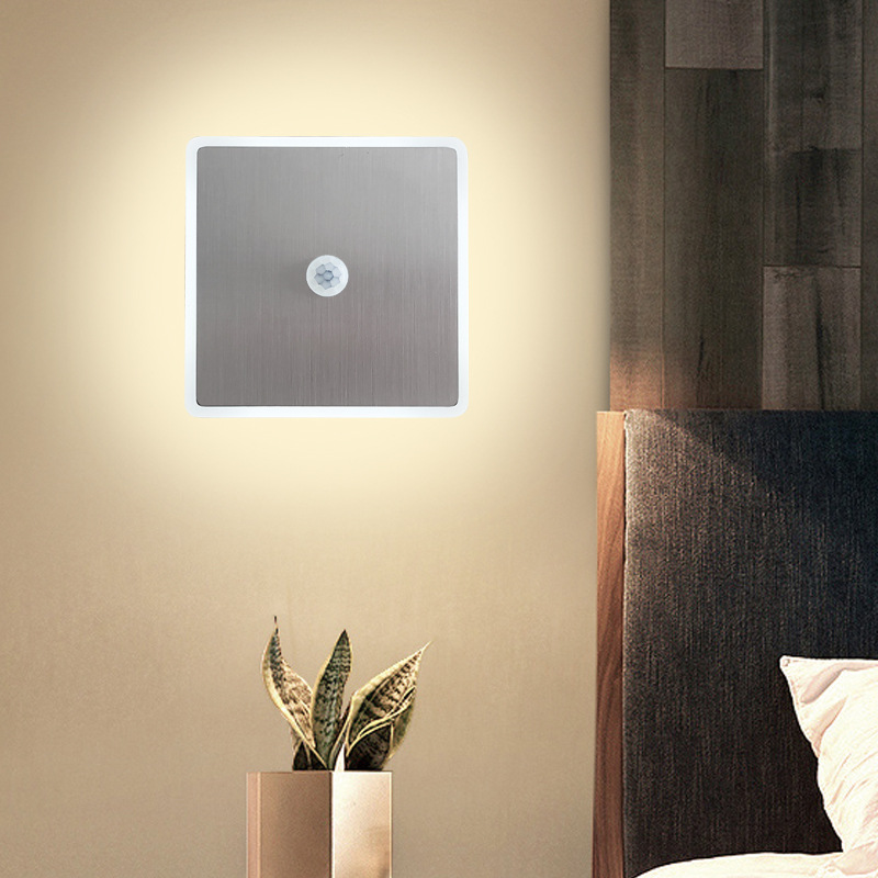 现代极简LED壁灯家居卧室床头触摸人体感应过道背景柔光宽压