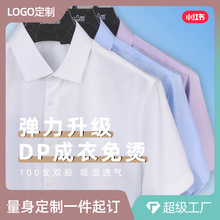 加工定制100支DP弹力成衣免烫短袖衬衫男士高端商务男装正装衬衣