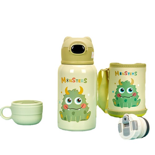 New Smart Children's Insulated Cup 316 Stainless Steel Student Baby Straw Water Cup Large Capacity Water Bottle Wholesale